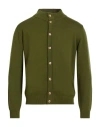 Wool & Co Man Cardigan Military Green Size Xxl Cotton