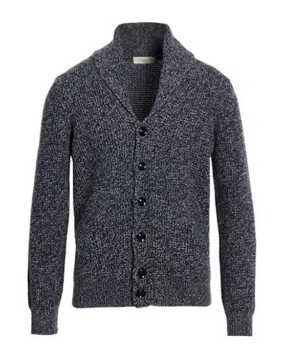 Wool & Co Man Cardigan Navy Size Xxl Wool, Polyamide In Gray