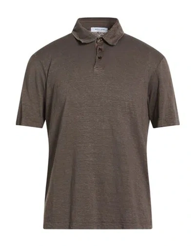 Wool & Co Man Polo Shirt Chocolate Brown Size Xl Linen, Elastane