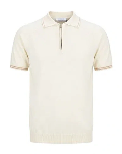 Wool & Co Man Polo Shirt Cream Size Xl Cotton In White