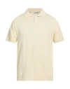 Wool & Co Man Polo Shirt Cream Size Xxl Cotton In Neutral