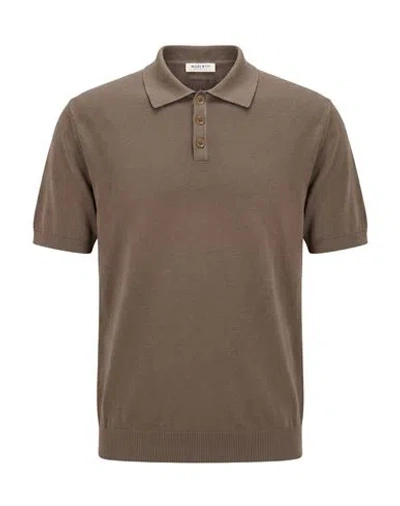 Wool & Co Man Polo Shirt Light Brown Size Xxl Cotton In Gray