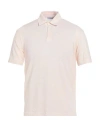 Wool & Co Man Polo Shirt Light Pink Size Xxl Linen, Elastane In Metallic