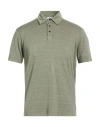 Wool & Co Man Polo Shirt Military Green Size 3xl Linen, Elastane In Green
