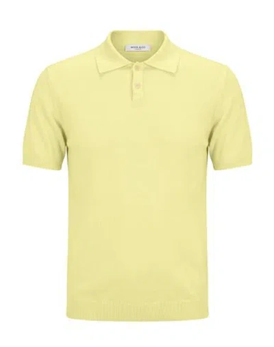 Wool & Co Man Polo Shirt Pastel Yellow Size L Cotton
