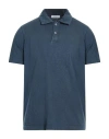 Wool & Co Man Polo Shirt Slate Blue Size S Cotton In Blue