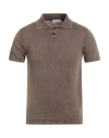 Wool & Co Man Polo Shirt Taupe Size M Cotton In Gray