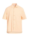 Wool & Co Man Shirt Apricot Size Xl Cotton In Orange