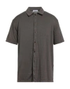 Wool & Co Man Shirt Brown Size Xxl Linen, Elastane