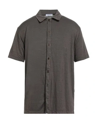 Wool & Co Man Shirt Brown Size Xxl Linen, Elastane