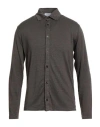 Wool & Co Man Shirt Chocolate Brown Size L Linen, Elastane