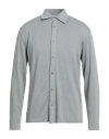 Wool & Co Man Shirt Grey Size Xxl Linen, Elastane In Gray