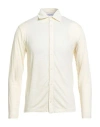 Wool & Co Man Shirt Ivory Size Xxl Linen, Elastane In White