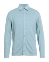 Wool & Co Man Shirt Sky Blue Size Xl Linen, Elastane
