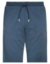 Wool & Co Man Shorts & Bermuda Shorts Navy Size L Cotton, Elastane