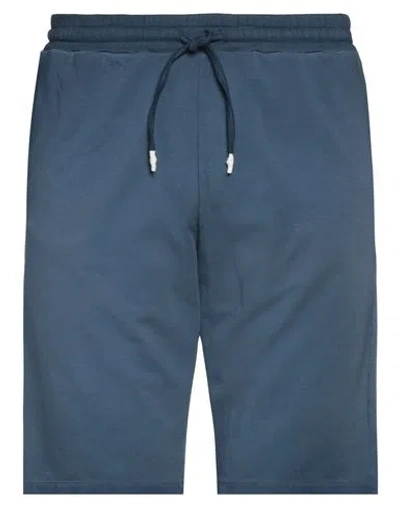 Wool & Co Man Shorts & Bermuda Shorts Navy Size L Cotton, Elastane