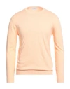 Wool & Co Man Sweater Apricot Size L Cotton In Orange