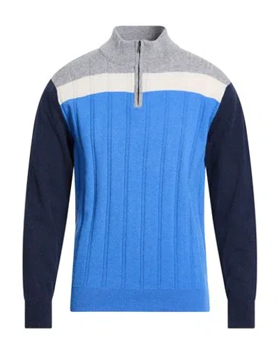Wool & Co Man Sweater Azure Size L Wool In Blue