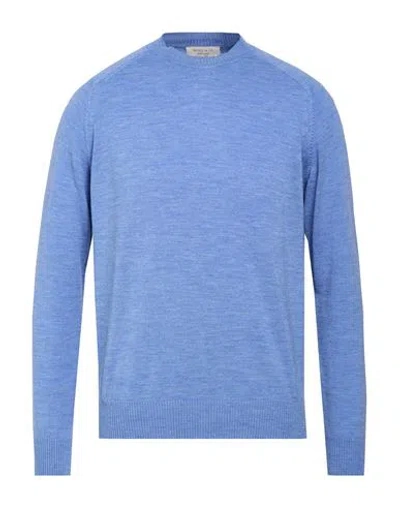 Wool & Co Man Sweater Azure Size M Merino Wool In Blue