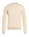 Wool & Co Man Sweater Beige Size L Cotton In Neutral