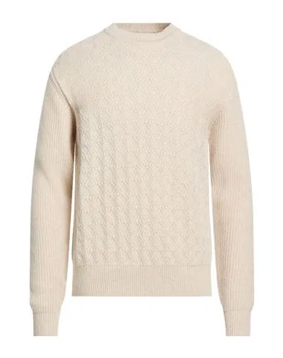 Wool & Co Man Sweater Beige Size L Wool In Multi