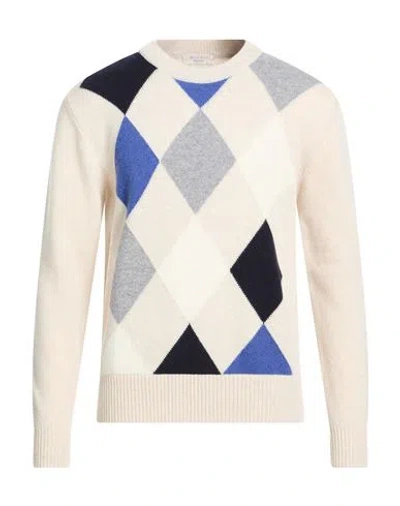 Wool & Co Man Sweater Beige Size Xl Merino Wool, Cashmere In Multi