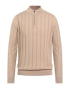 Wool & Co Man Sweater Beige Size Xxl Cotton In Neutral