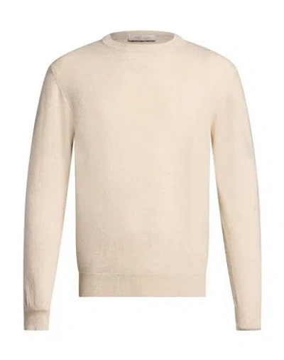 Wool & Co Man Sweater Beige Size Xxl Merino Wool, Cashmere In Neutral