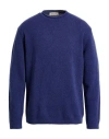 Wool & Co Man Sweater Blue Size Xxl Merino Wool In Blue