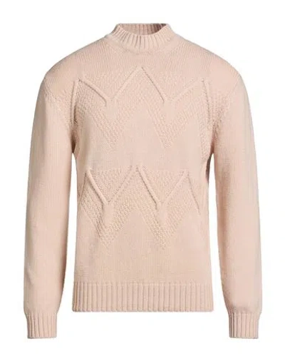 Wool & Co Man Sweater Blush Size L Merino Wool In Pink