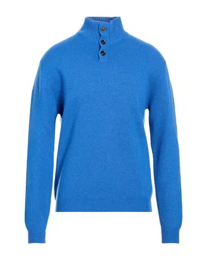 Wool & Co Man Sweater Bright Blue Size L Wool, Polyamide