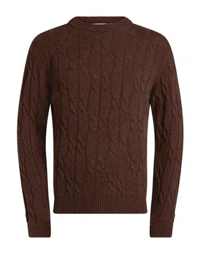 Wool & Co Man Sweater Brown Size L Wool, Polyamide