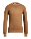 Wool & Co Man Sweater Camel Size S Merino Wool In Brown