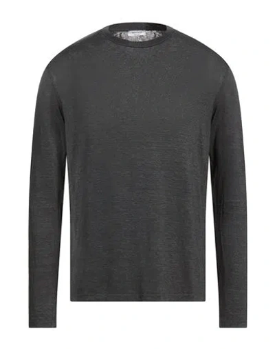 Wool & Co Man Sweater Charcoal Size L Linen, Elastane In Gray