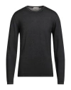Wool & Co Man Sweater Charcoal Size L Merino Wool In Gray