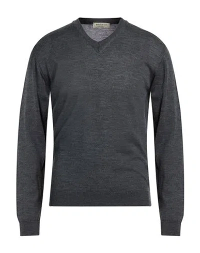 Wool & Co Man Sweater Charcoal Size M Merino Wool In Gray