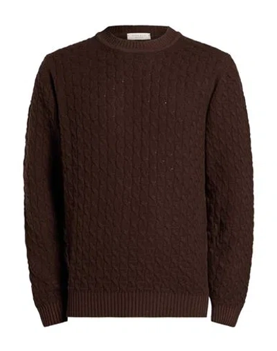 Wool & Co Man Sweater Chocolate Brown Size M Merino Wool