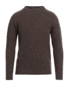 Wool & Co Man Sweater Chocolate Brown Size Xl Wool, Polyamide In Brown