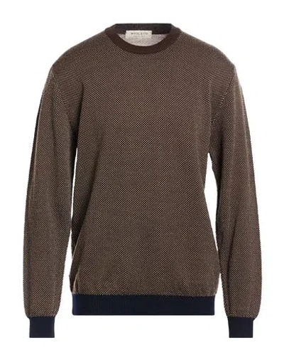 Wool & Co Man Sweater Chocolate Brown Size Xxl Merino Wool