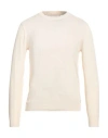 Wool & Co Man Sweater Cream Size M Cotton In White