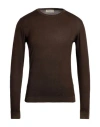 Wool & Co Man Sweater Dark Brown Size M Merino Wool