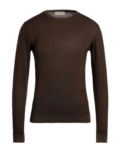 Wool & Co Man Sweater Dark Brown Size M Merino Wool