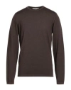 Wool & Co Man Sweater Dark Brown Size M Merino Wool In Brown