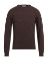 Wool & Co Man Sweater Dark Brown Size Xl Merino Wool In Brown