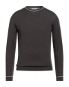 Wool & Co Man Sweater Dark Brown Size Xl Merino Wool In Brown
