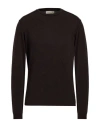 Wool & Co Man Sweater Dark Brown Size Xl Merino Wool, Viscose, Polyamide, Cashmere In Brown