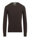 Wool & Co Man Sweater Dark Brown Size Xxl Virgin Wool In Brown