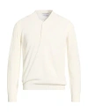 Wool & Co Man Sweater Ivory Size Xl Cotton In Neutral