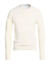 Wool & Co Man Sweater Ivory Size Xl Linen, Cotton In White