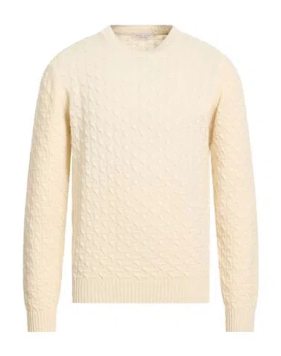 Wool & Co Man Sweater Ivory Size Xxl Merino Wool In White